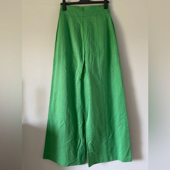 ⭕️ BCBGMAXAZRIA Pants Emerald Green Wide Leg Small - Picture 4 of 7